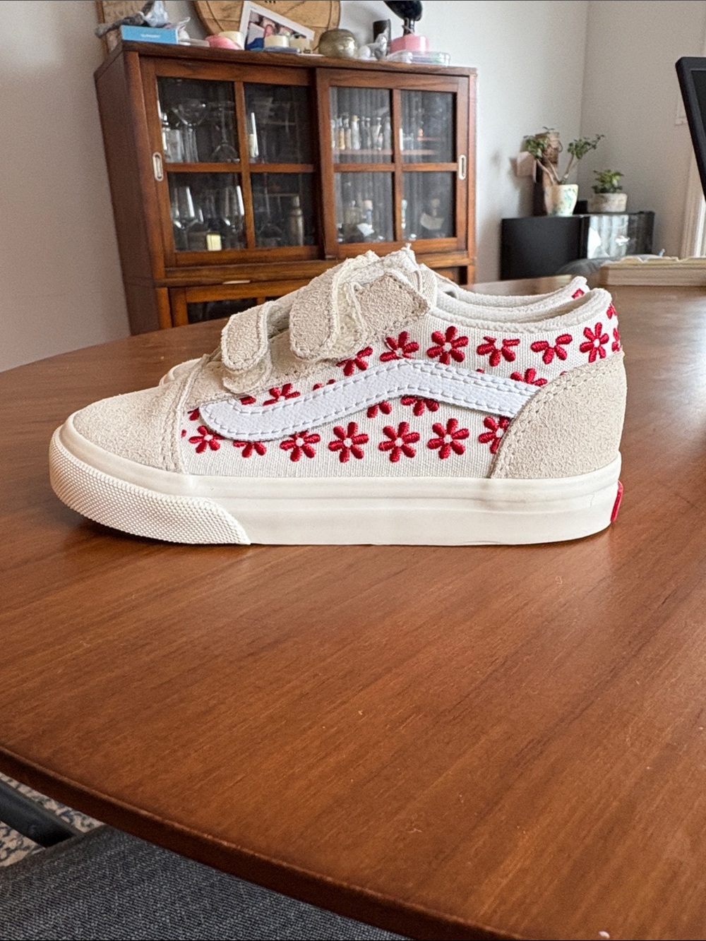 NEVER WORN Vans Toddler Old Skool Chantilly Floral Racing Red (Limited Edition)